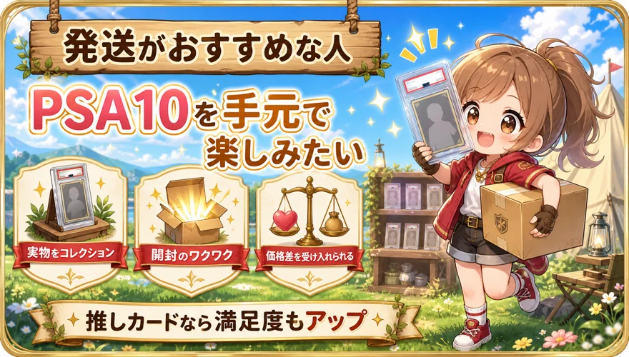 オリくじの何かのPSA10を発送するのがおすすめな人を示す図解