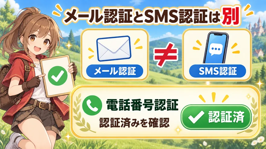 メール認証とSMS認証の違いと電話番号の認証状態の確認
