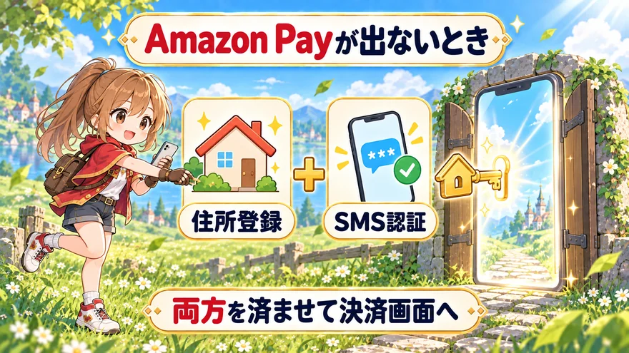 Amazon Payを表示するには住所登録とSMS認証の両方が必要