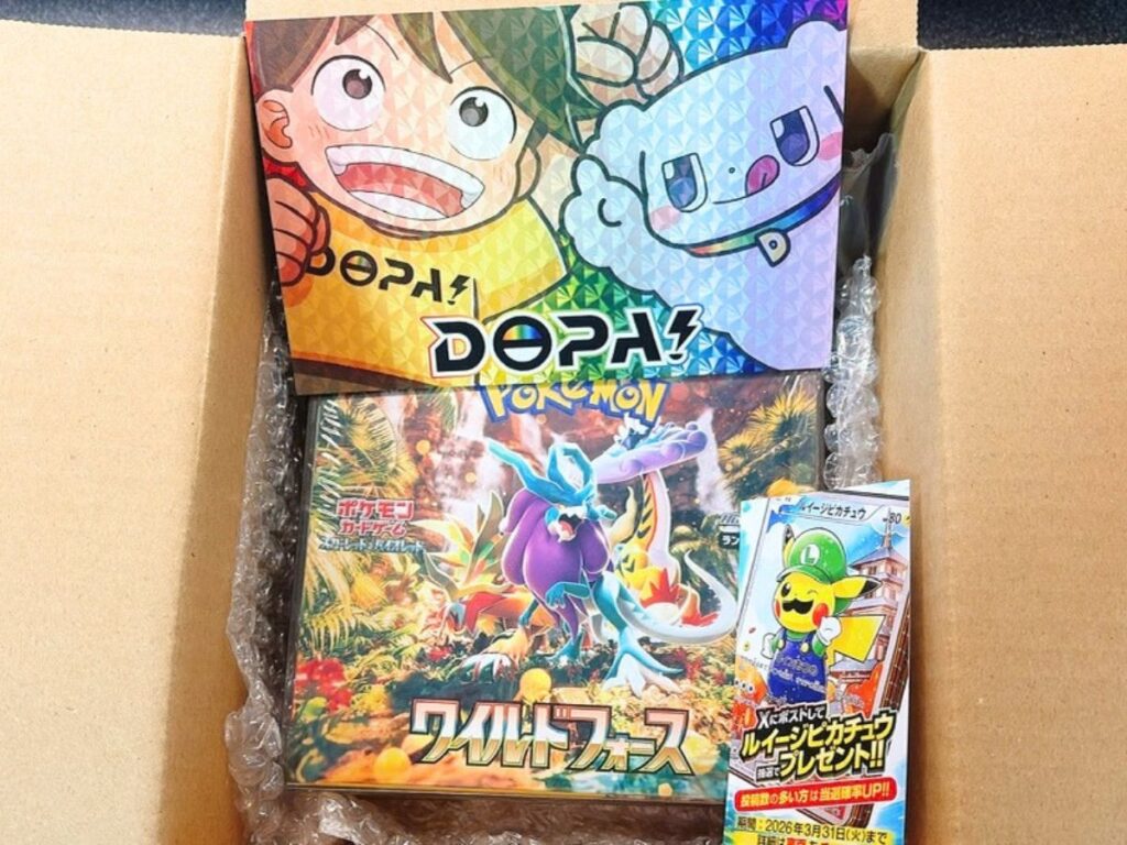DOPAオリパで当選したワイルドフォースBOXの梱包写真