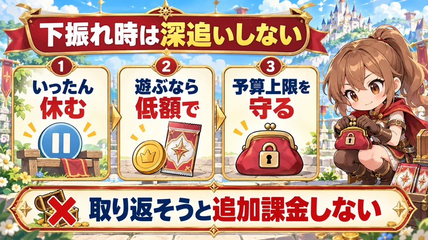 下振れ時の立ち回りの要点をまとめた図解