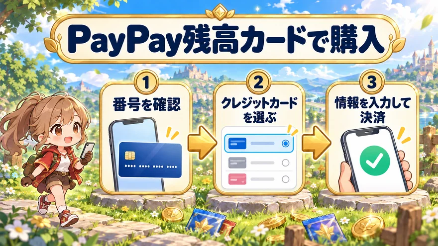 PayPay残高カードの番号確認からクレジットカード決済までの3ステップ