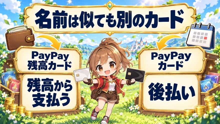 PayPay残高カードは残高払い、PayPayカードは後払いという違い