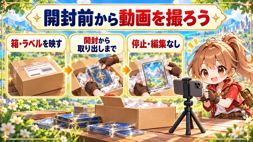 破損の申告には開封動画が必要を解説する図解