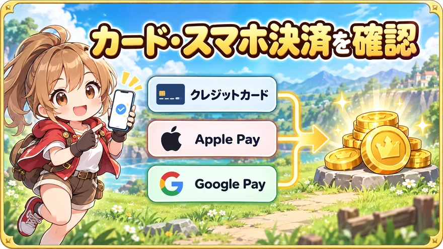 カード・スマホ決済を確認:クレジットカード、Apple Pay、Google Pay